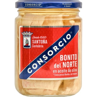 bonito del norte en aceite de oliva frasco 260 g neto escurrido - Consorcio