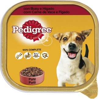 comida húmeda para perros en forma de paté con buey e hígado tarrina 300 g - Pedigree