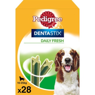 Dentastix Fresh snack dental para perros de tamaño mediano aliento fresco 28 unidades 25,7 g - Pedigree
