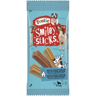 Smile Sticks snack oral para perros de raza mediana 7 unidades paquete 175 g - Frolic