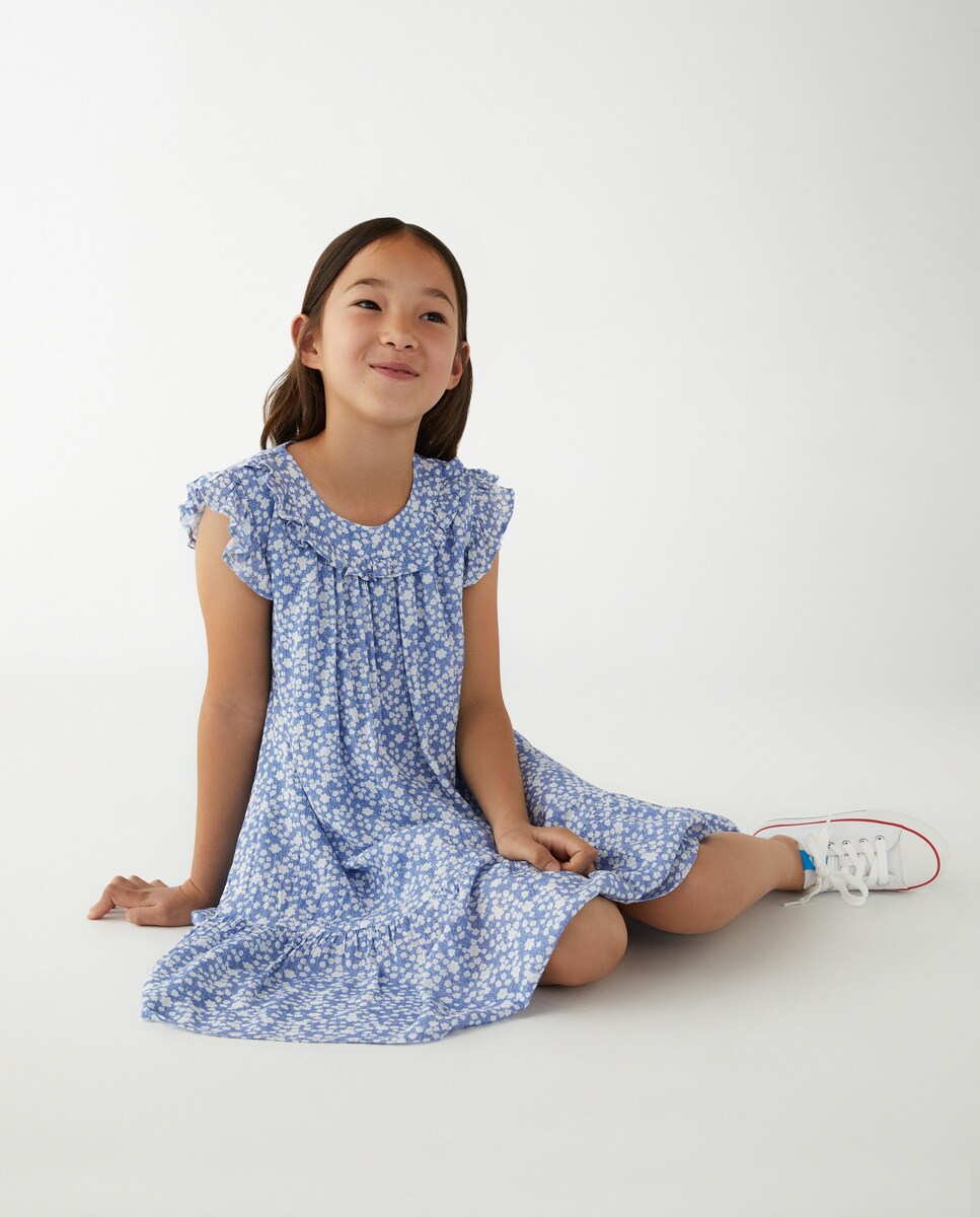 Robe à manches courtes imprimé floral