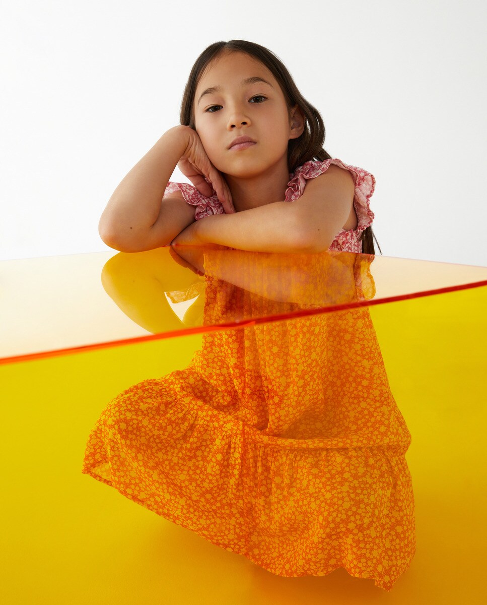 Robe à manches courtes imprimé floral