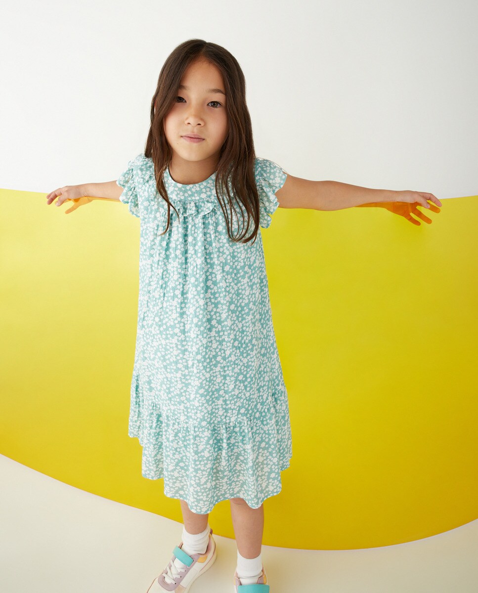 Robe à manches courtes imprimé floral