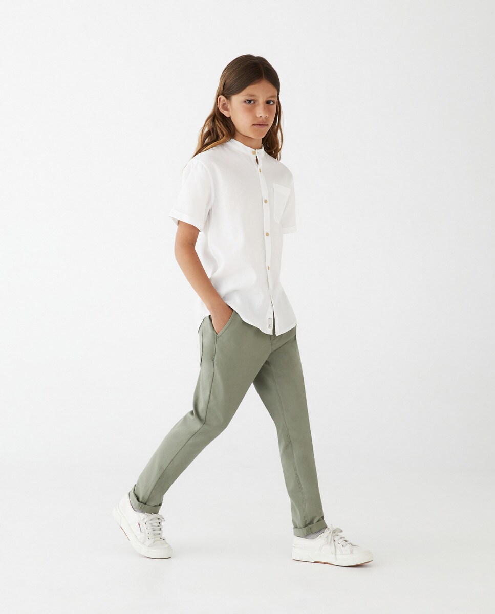 Pantalon à taille élastiquée