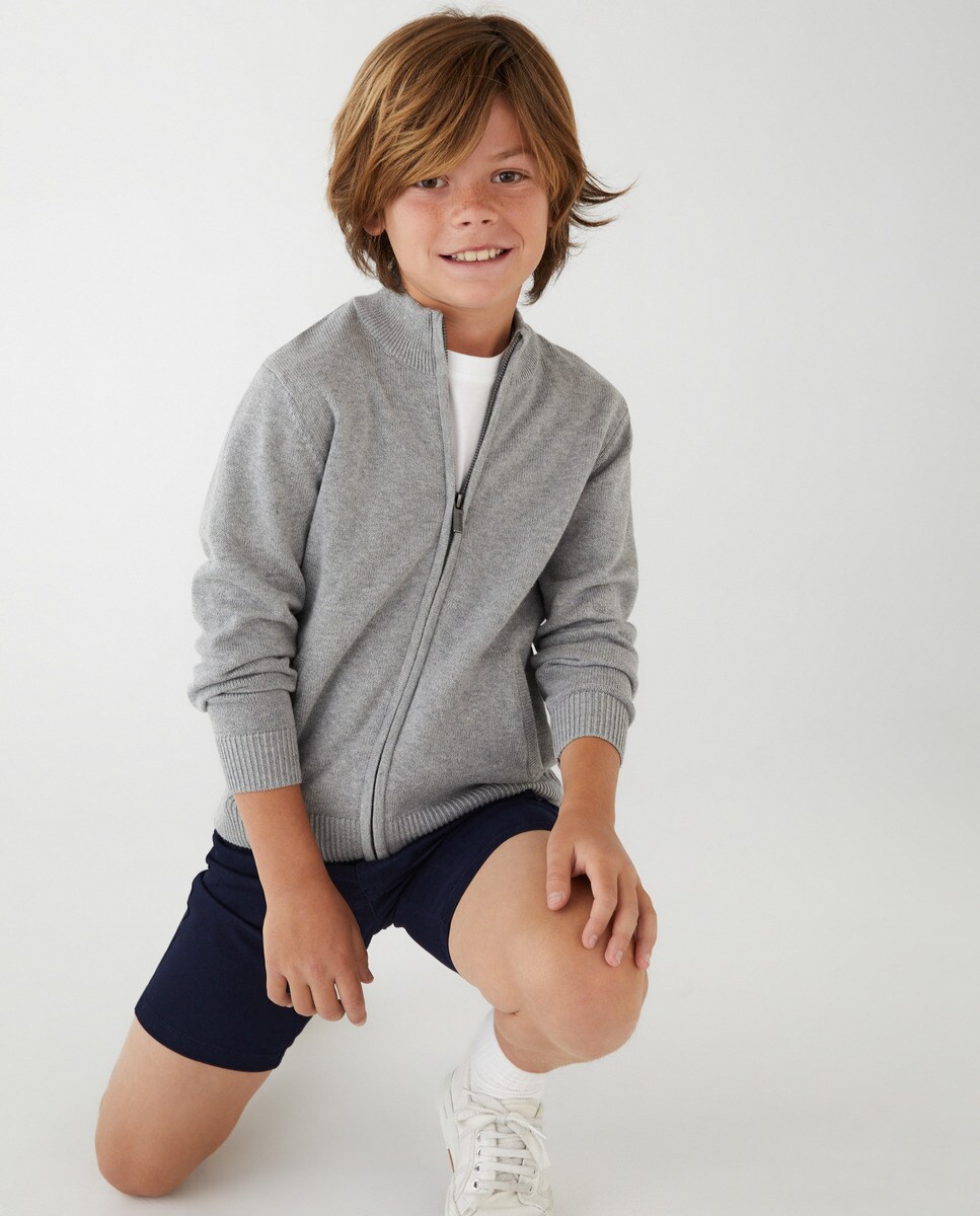 Veste en maille à manches longues et zippée