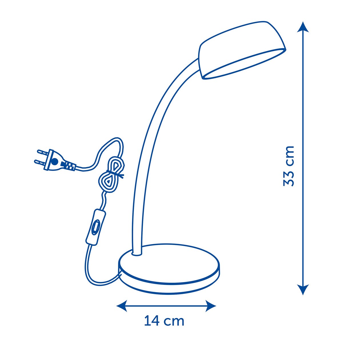 Lámpara de escritorio con luz cálida con brazo y cabezal flexibles Oxford negra Negro-3