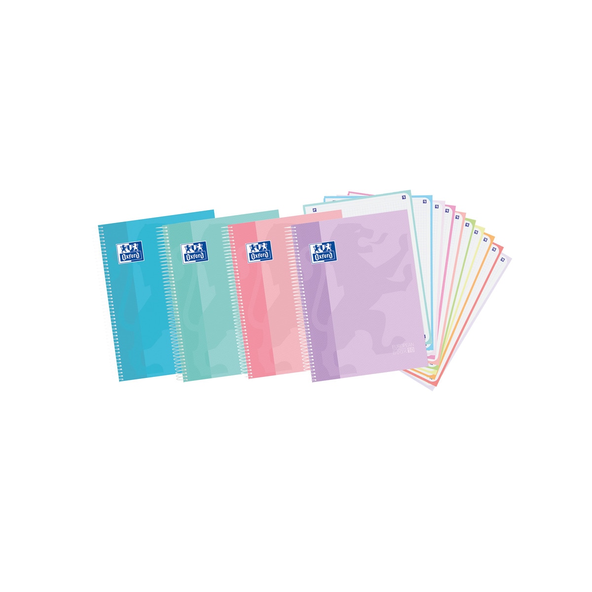 Imagen 0 de Europeanbook 10 formato a4+ con 150 hojas cuadrícula 5x5 y tapas extraduras touch Oxford surtido colores pastel
