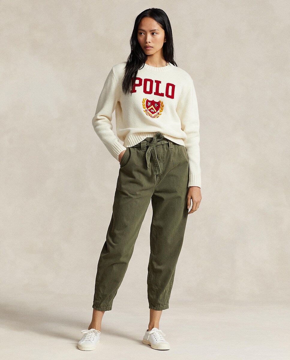 Pantalon cigarette avec ceinture