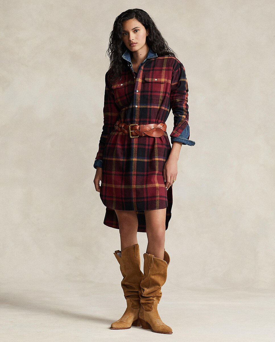 Robe courte à carreaux