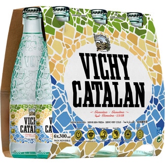 agua mineral natural con gas pack 6 botellas 30 cl (envase de vidrio) - Vichy Catalan