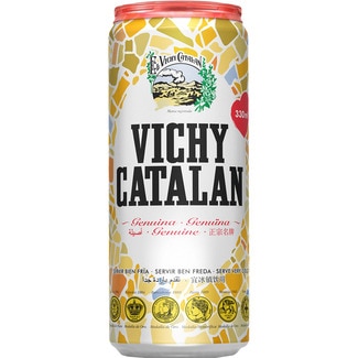 agua mineral natural con gas lata 33 cl - Vichy Catalan