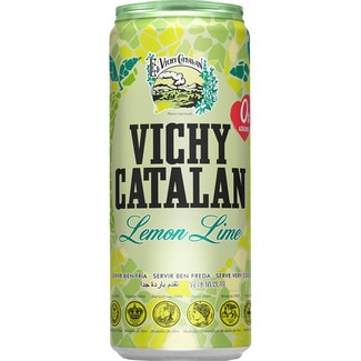agua mineral natural con gas sabor lima-limón lata 33 cl - Vichy Catalan