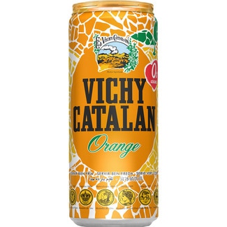agua mineral natural con gas sabor naranja lata 33 cl - Vichy Catalan