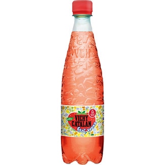 agua mineral natural con gas sabor fresa botella 50 cl - Vichy Catalan