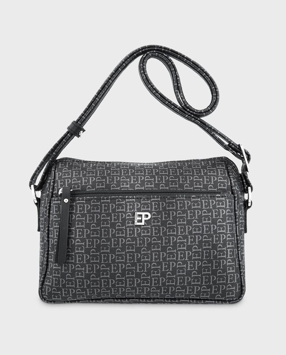 Sac à bandoulière en toile et cuir de vachette à imprimé monogramme