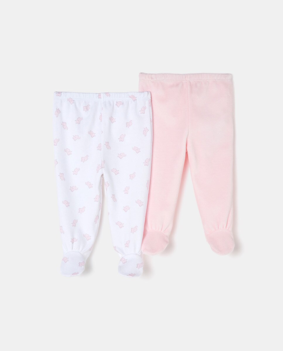 Lot de pantalons à pieds à imprimé éléphants