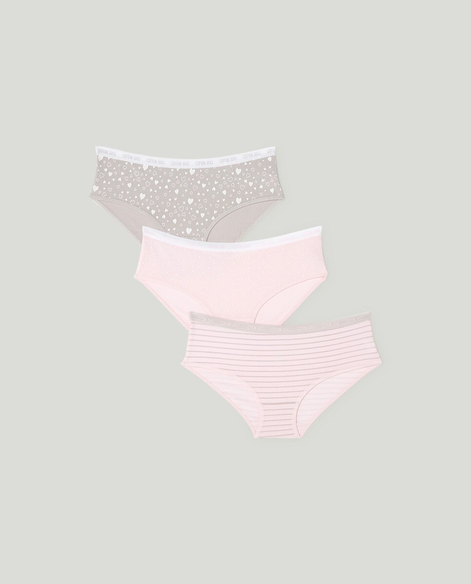 Lot de trois culottes avec imprimé fantaisie