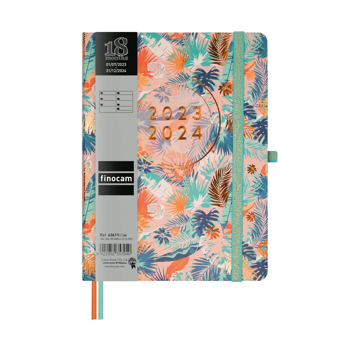 Imagen 0 de Agenda 18 meses julio 2023-diciembre 2024 Mínimal M5-140x190 semana vista horizontal Girl Finocam multilingüe