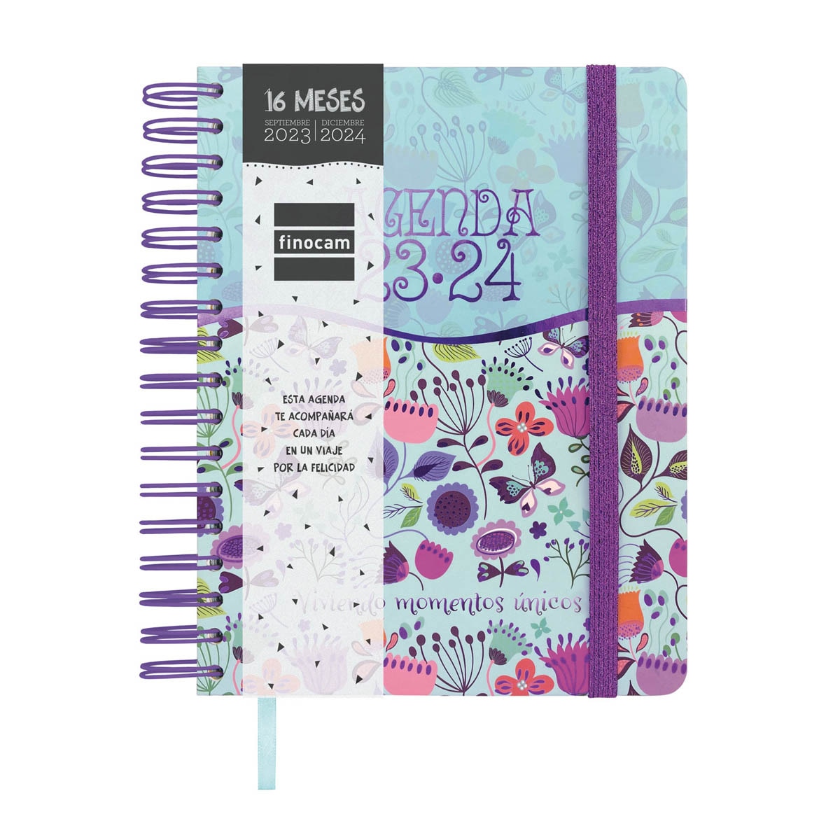 Agenda 16 meses septiembre 2023-diciembre 2024 Vitae 1/4-155x217 semana vista horizontal Finocam azul multilingüe 1