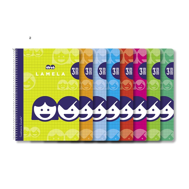 Imagen 0 de Cuaderno cuarto 3mm tapa básica Lamela colores surtidos