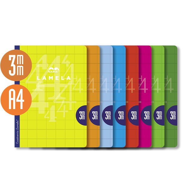 Imagen 0 de Libreta A4 3mm tapa cartoncillo Lamela colores surtido