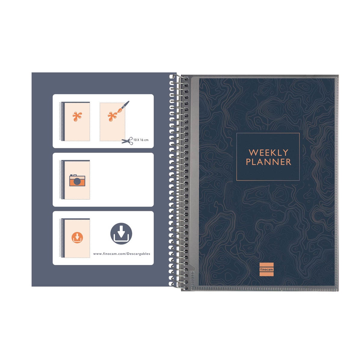 Agenda sin fechar Mytime E10 - 155x212 mm semana vista vertical Finocam internacional multilingüe 7