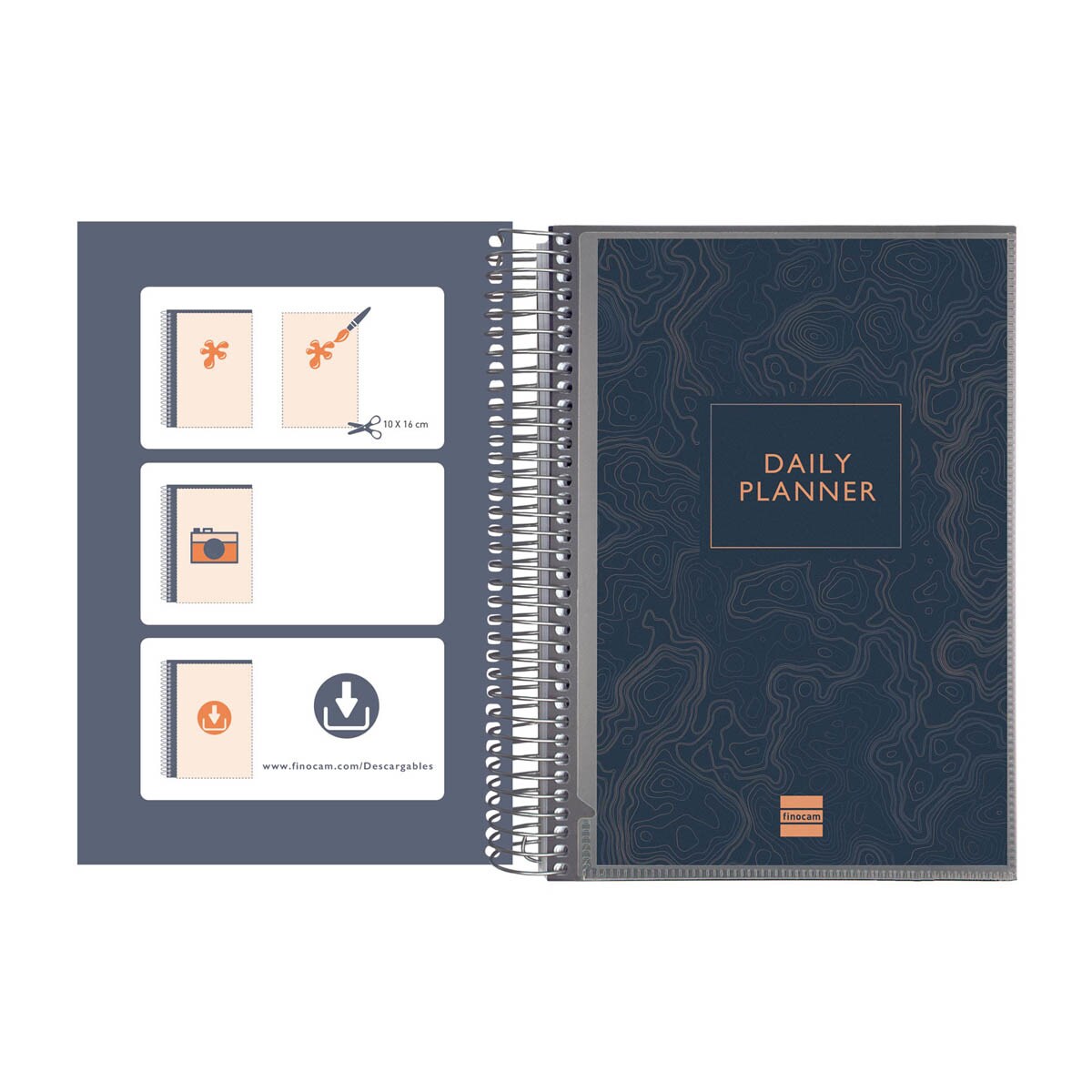 Agenda sin fechar Mytime E10 - 155x212 mm 1 día página Finocam internacional multilingüe 7