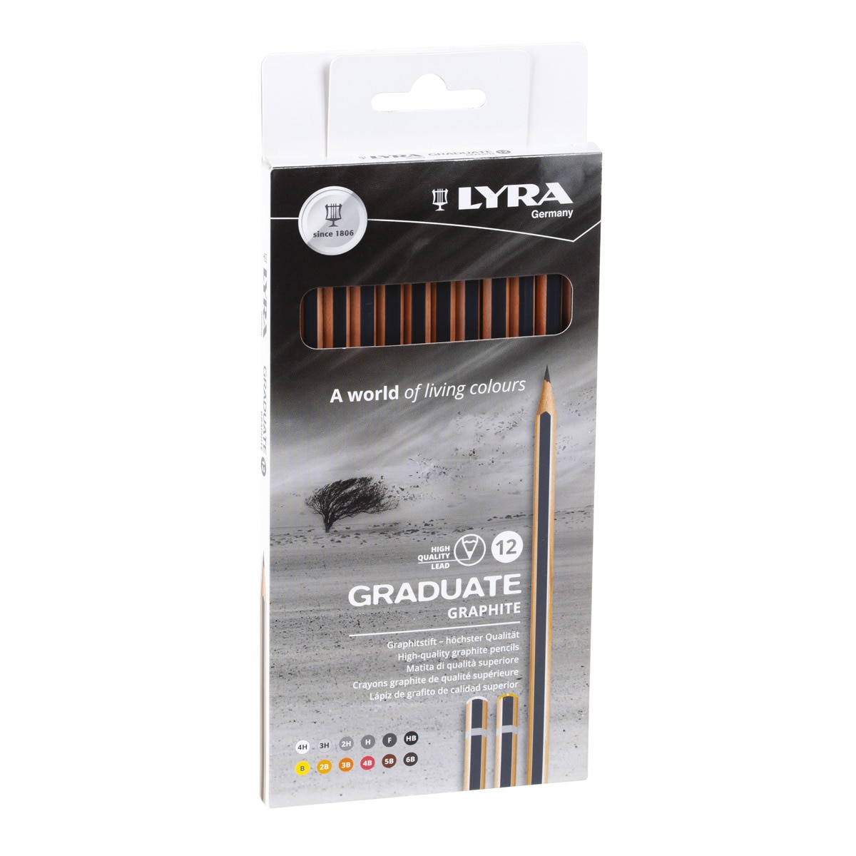 Pack 12 lápices de grafito diámetro 6,8mm hexagonal Graduate Lyra 2