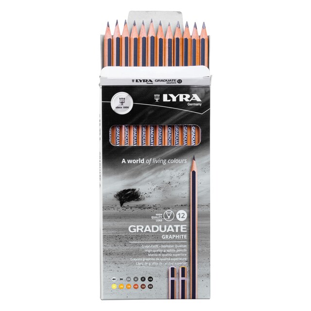 Imagen 0 de Estuche 12 lápices de grafito diámetro 6,8mm hexagonal Graduate Lyra