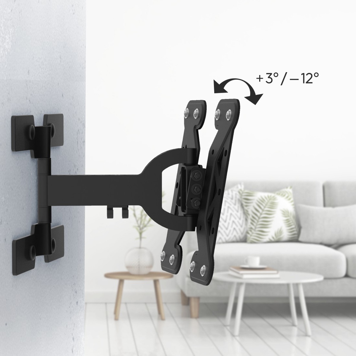 Soporte de pared Hama Fullmotion 1 Brazo Extra Slim para TV 19" a 48" Negro Negro-4