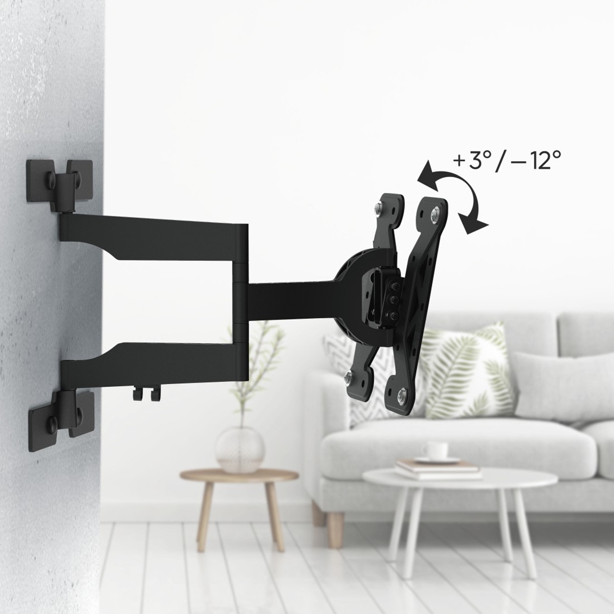 Soporte de pared Hama Fullmotion 2 Brazos Extra Slim para TV 19" a 48" Negro Negro-4