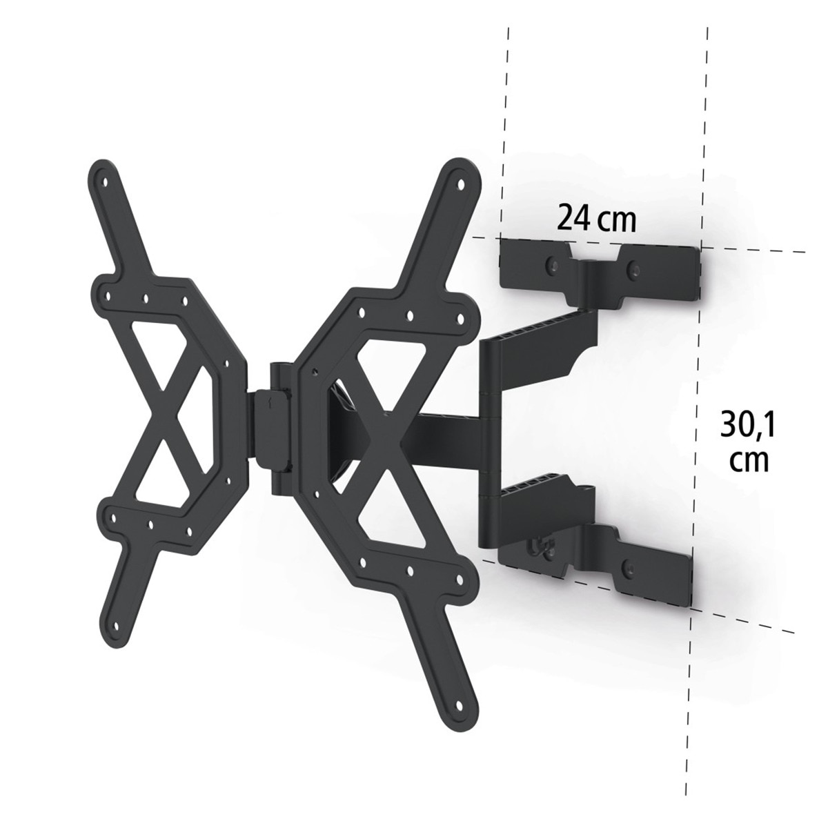 Soporte de pared Hama Fullmotion 2 Brazos Extra Slim para TV 32" a 65" Negro Negro-2