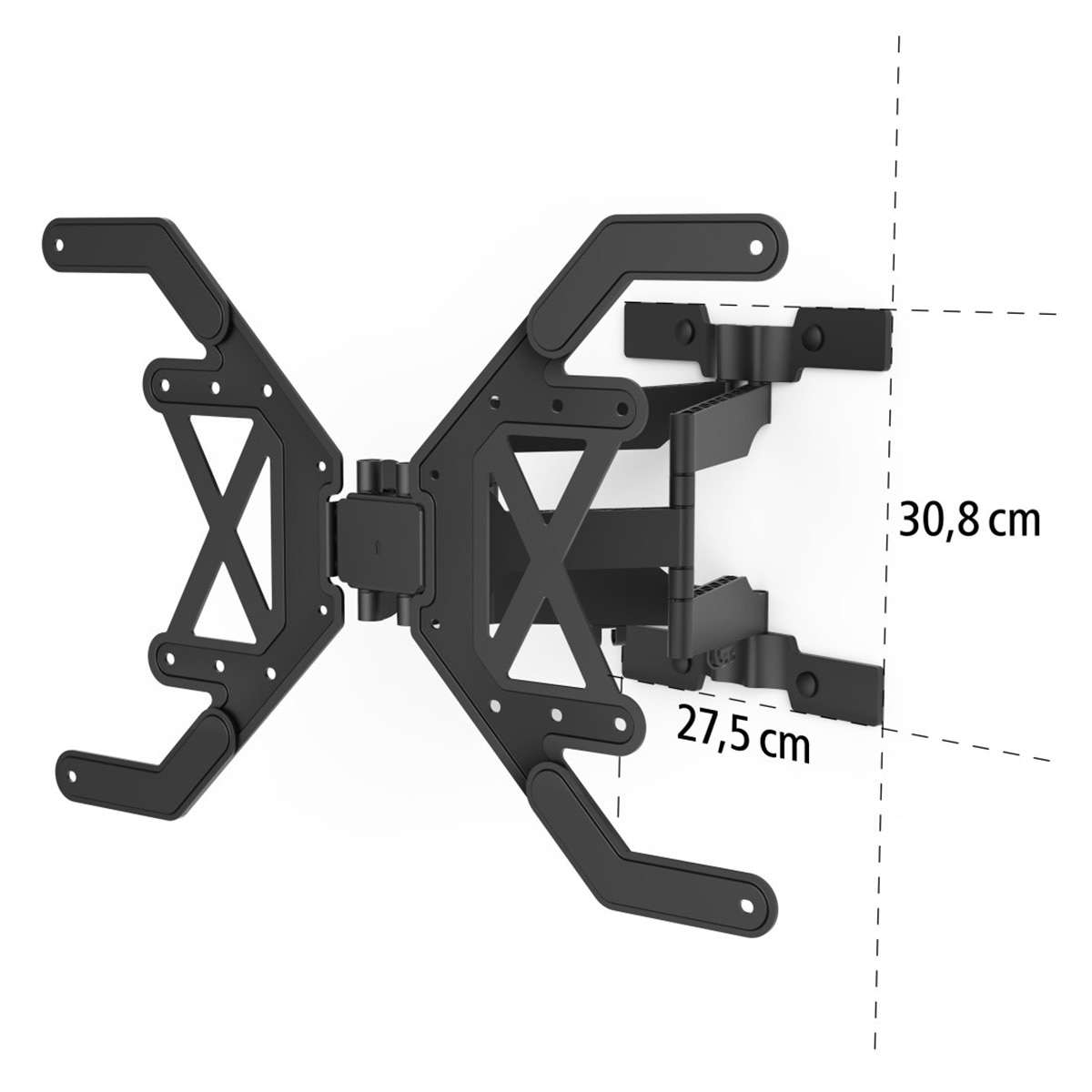 Soporte de pared Hama Fullmotion 2 Brazos Extra Slim para TV 37" a 90" Negro Negro-2