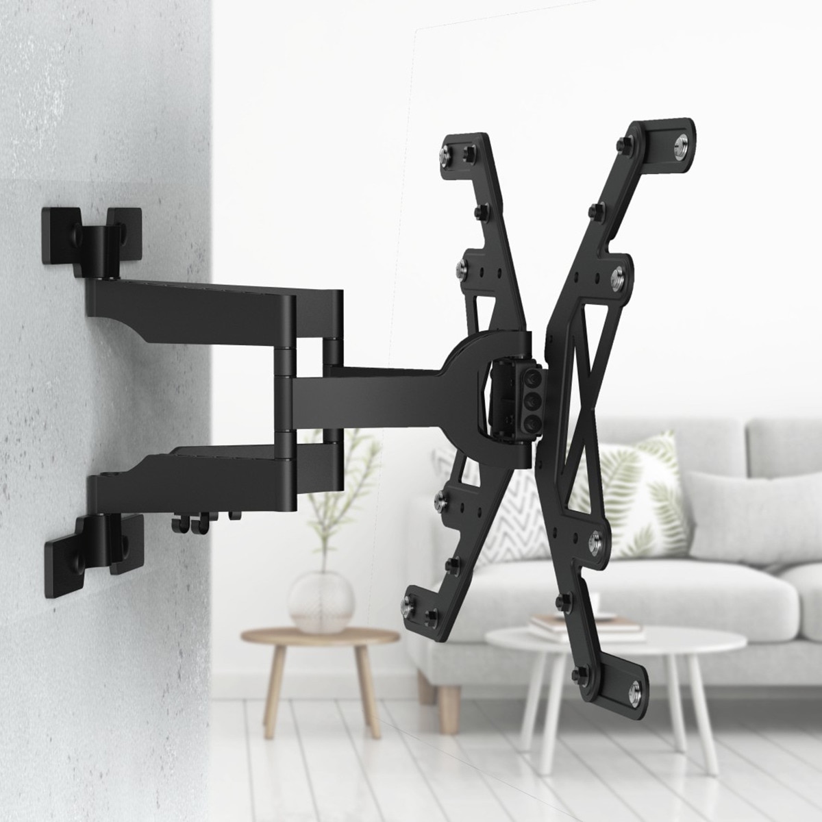 Soporte de pared Hama Fullmotion 2 Brazos Extra Slim para TV 37" a 90" Negro Negro-3