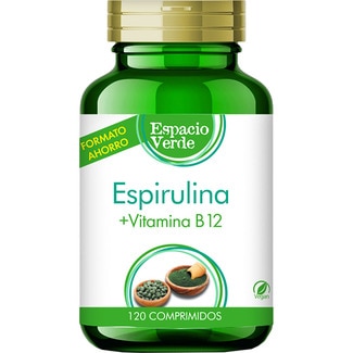 espirulina con vitamina B12 bote 120 comprimidos - Espacio Verde