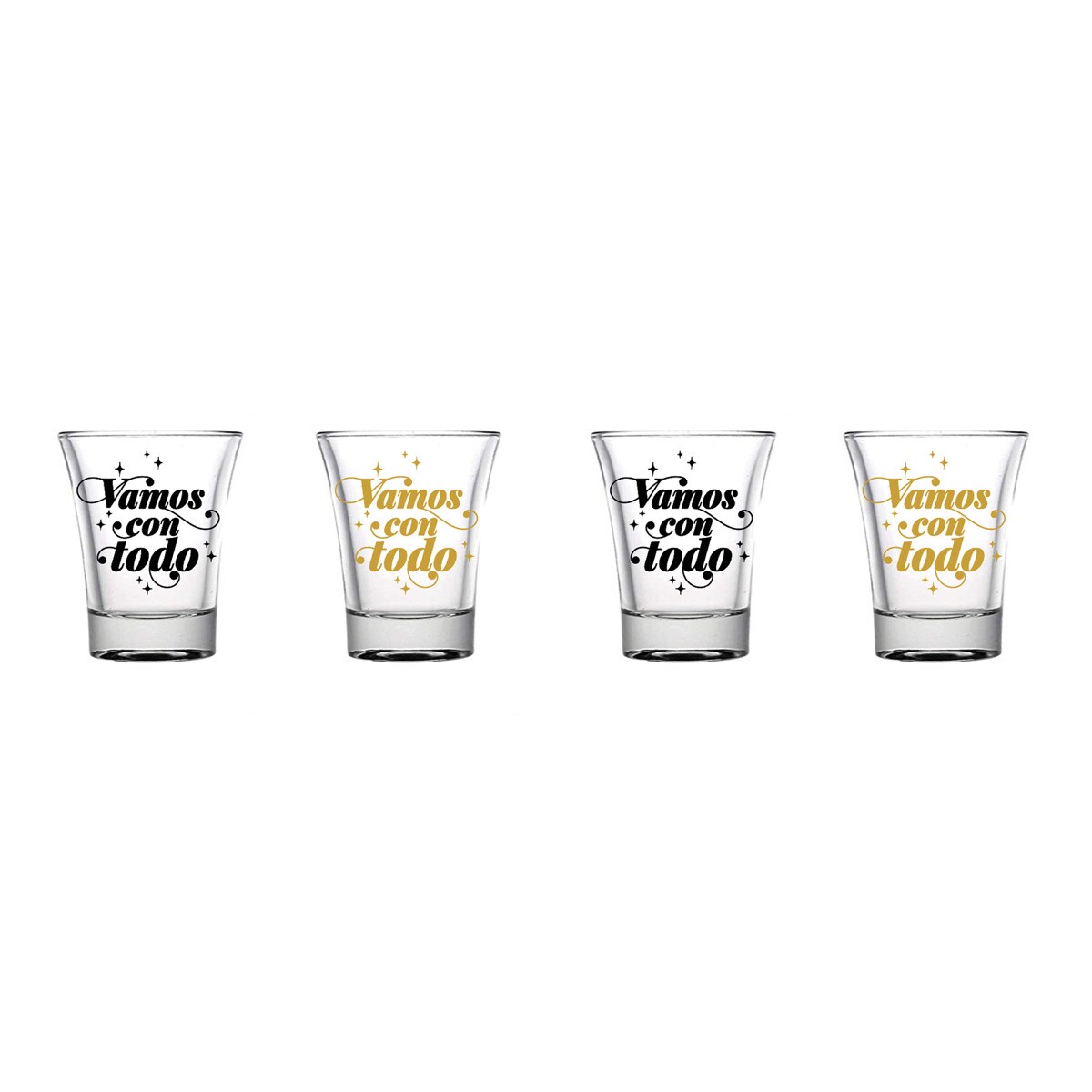 Pack 4 Copos de Shot Voy con todo 1