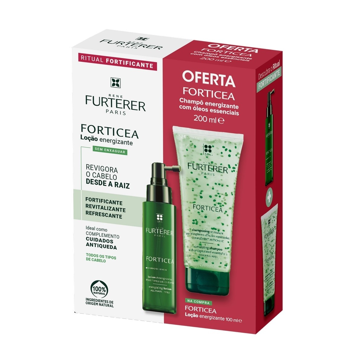 Kit Forticea Loção Enegizante 100 ml Oferta Champô Energizante 200 ml 1