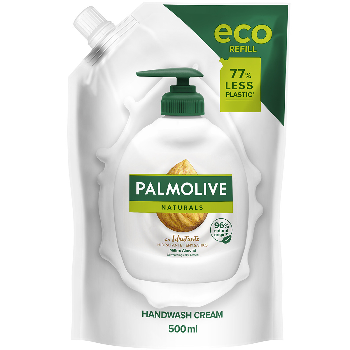 Eco refill Naturals jabón líquido de manos con leche de almendras recambio 500 ml
