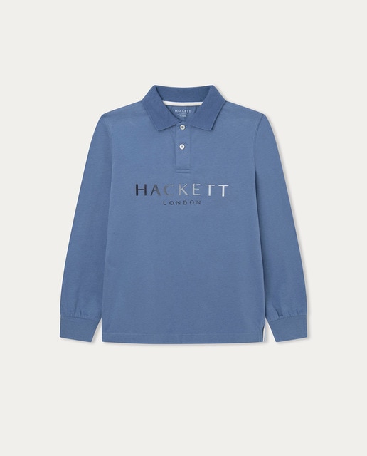 Imagen 0 de Polo básica de niño en manga larga con logo en degradado