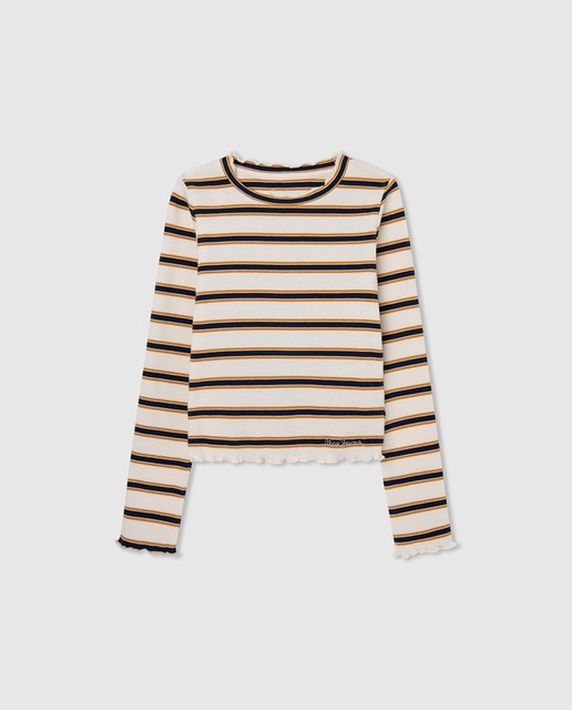 Imagen 0 de Camiseta de niña con estampado de rayas