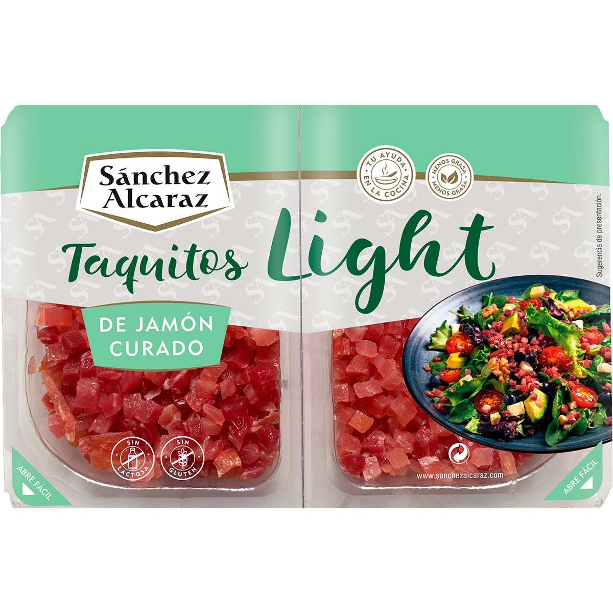 Taquitos de Presunto Light Pack 2x50 g embalagem 100 g