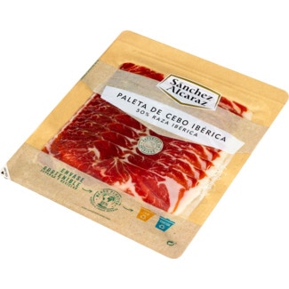 Presunto Ibérico da Pá em Fatias sem Lactose sem Glúten embalagem 100 g - Sanchez Alcaraz