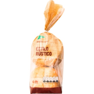 Pão Maxi para Hambúrguer Estilo Rústico 4 unidades embalagem 300 g - El Corte Inglés