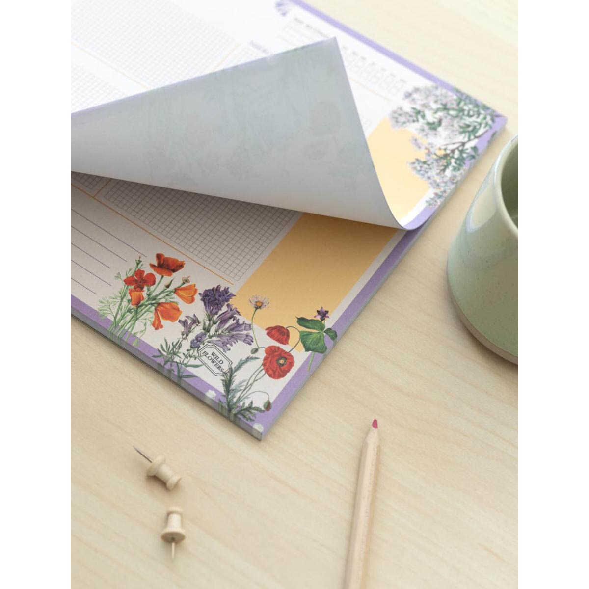 Bloc-Notes A4 Lovely Flowers - More Fun - 50 Feuilles Avec Fleurs - Papeterie Élégante