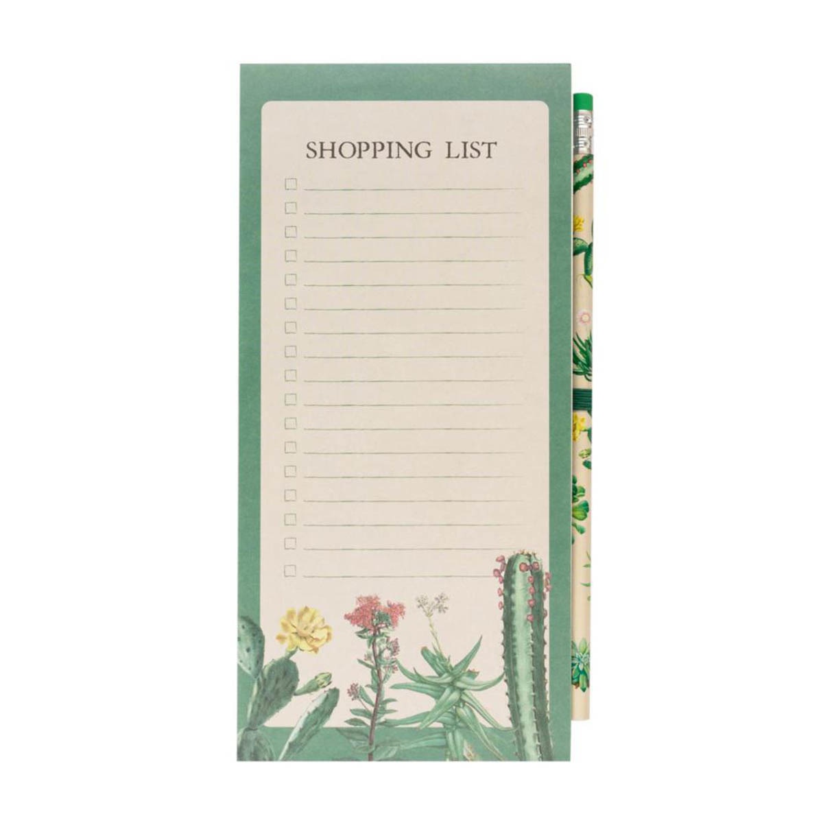 Notas magnéticas Botanical Cacti Kokonote verde y beige Verde / Beige-1