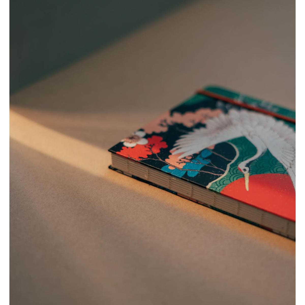 Cuaderno encuadernación artesanal A5 Japanese Crane Kokonote rojo y verde Rojo / Verde-6