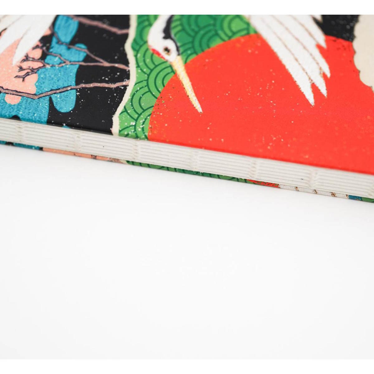 Cuaderno encuadernación artesanal A5 Japanese Crane Kokonote rojo y verde Rojo / Verde-3