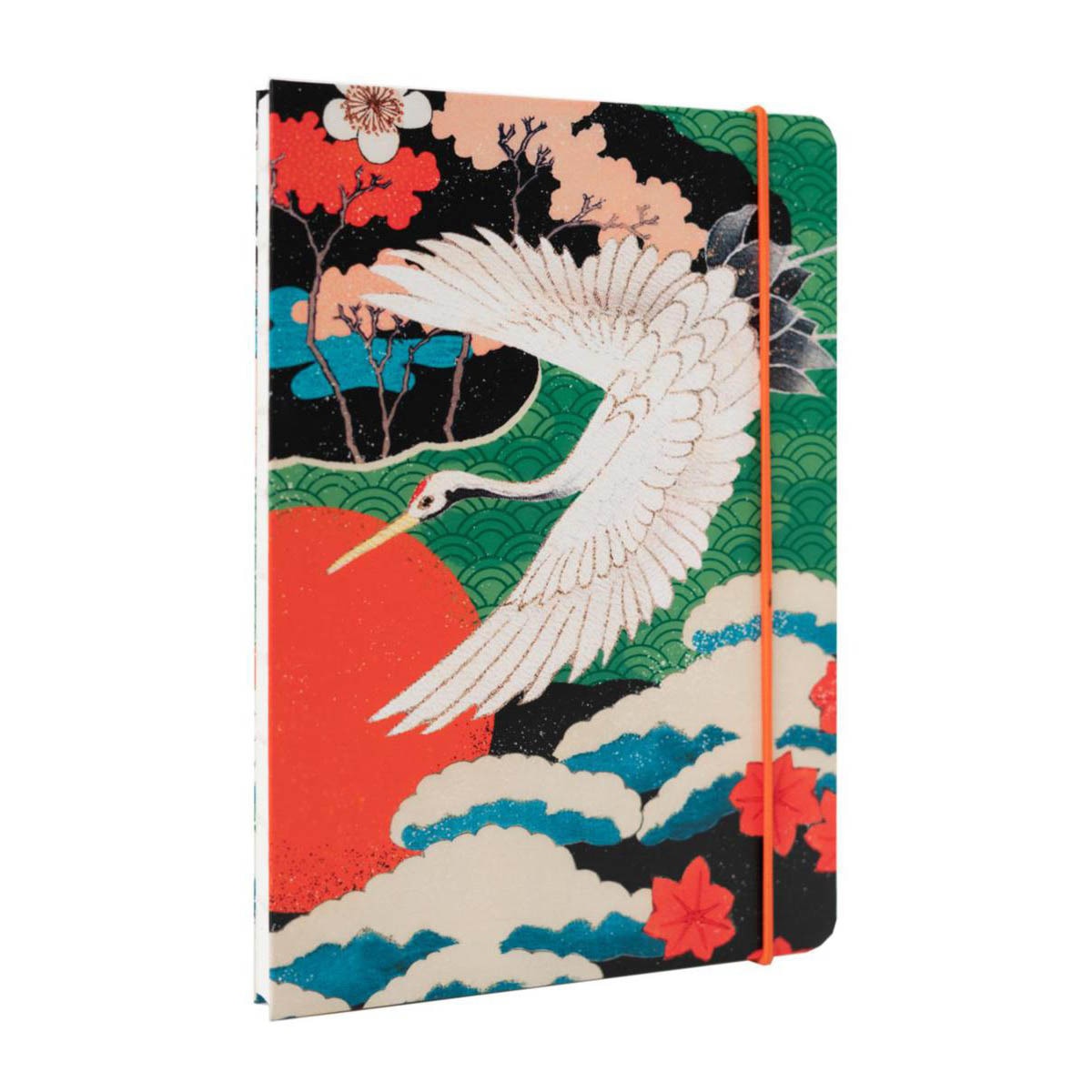 Cuaderno encuadernación artesanal A5 Japanese Crane Kokonote rojo y verde Rojo / Verde-1
