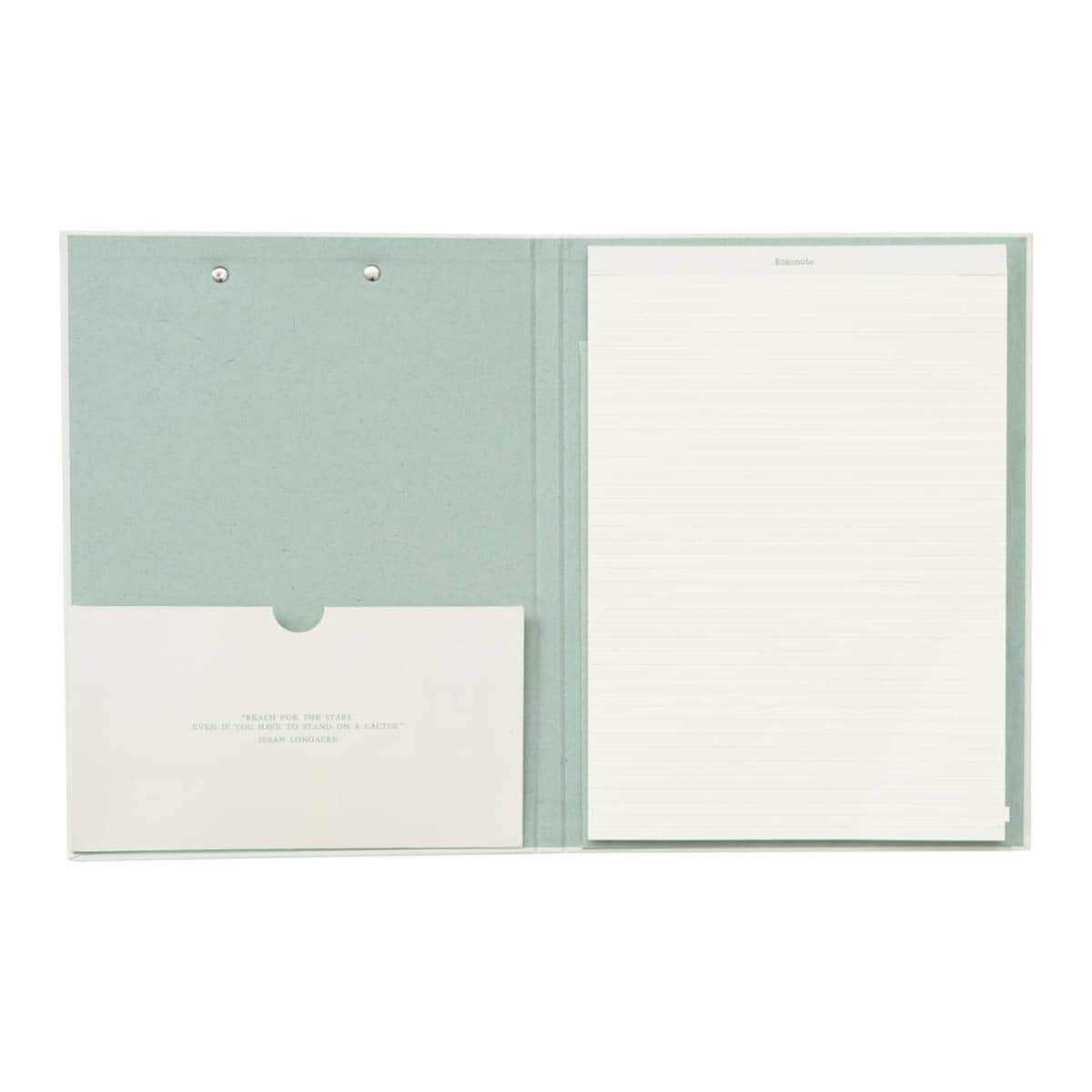 Carpeta A4 con pinza Botanical Cacti verde y beige Verde / Beige-2