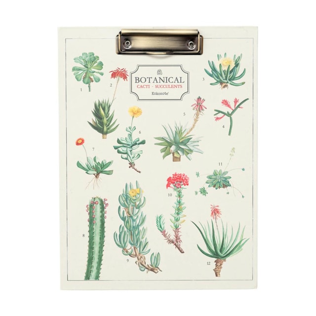 Imagen 0 de Carpeta A4 con pinza Botanical Cacti verde y beige